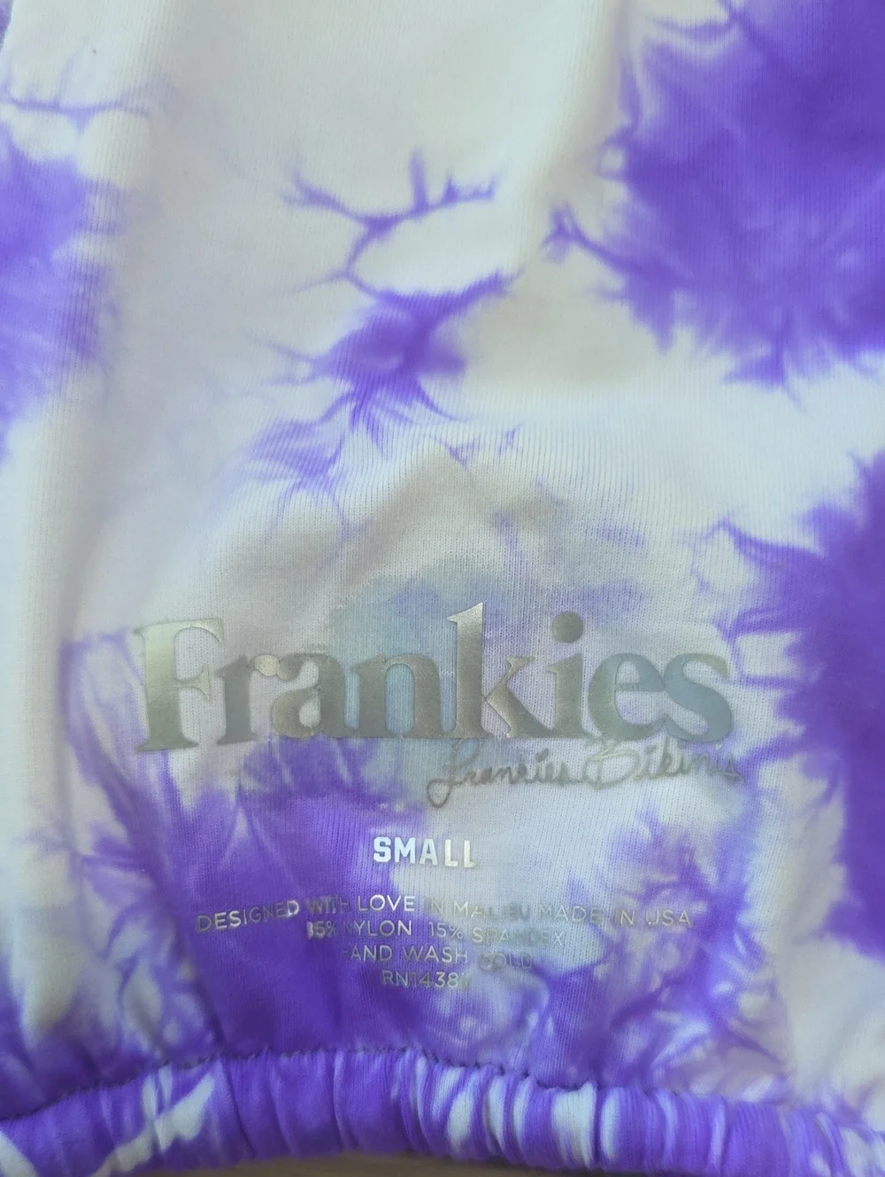 Frankie's Bikinis Purple Velvet Triangle Bikini Top